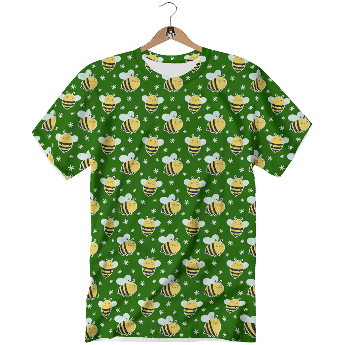 Bee Cute Honey Print Pattern T-Shirt-grizzshop
