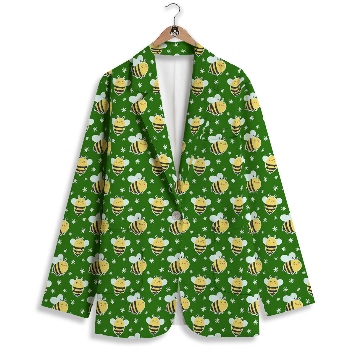 Bee Cute Honey Print Pattern Women's Blazer-grizzshop