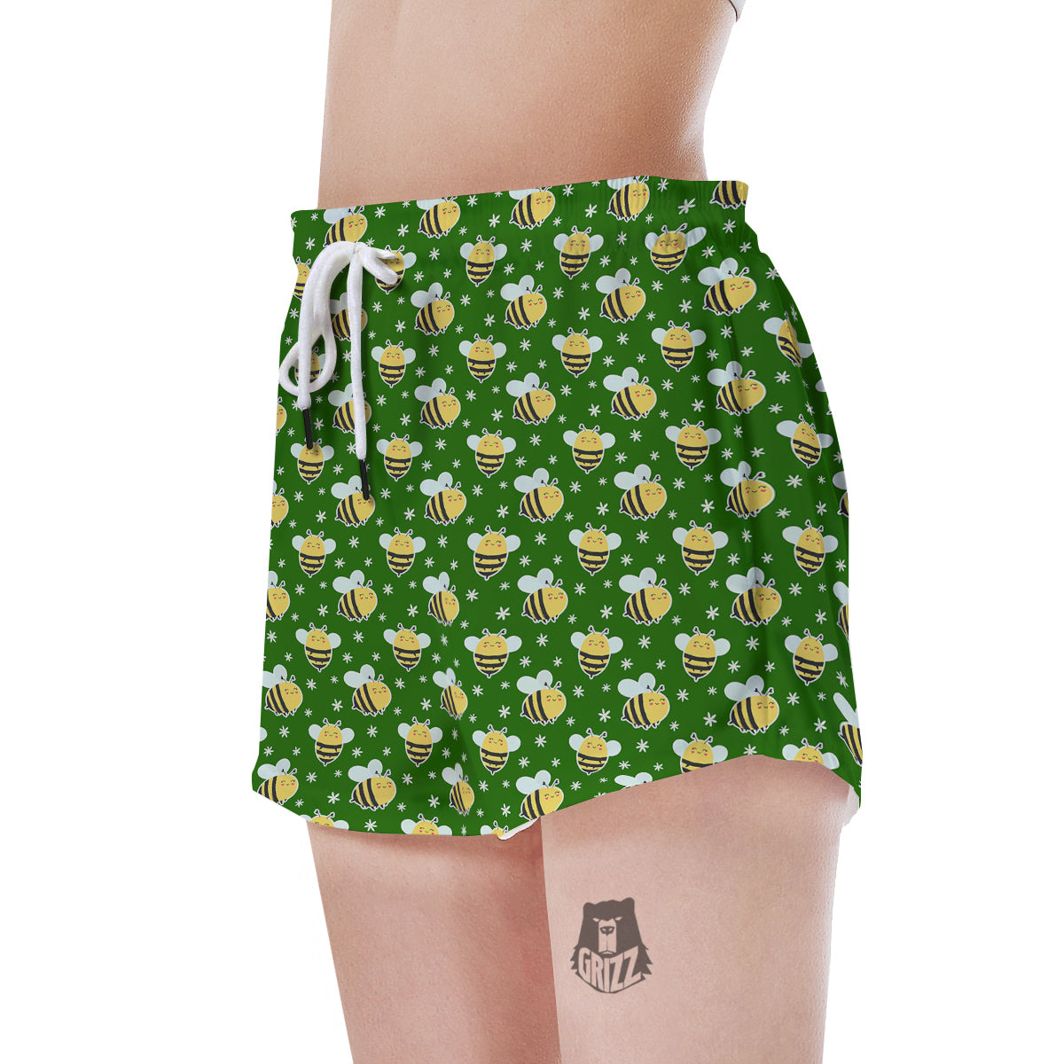 Bee Cute Honey Print Pattern Women's Shorts-grizzshop