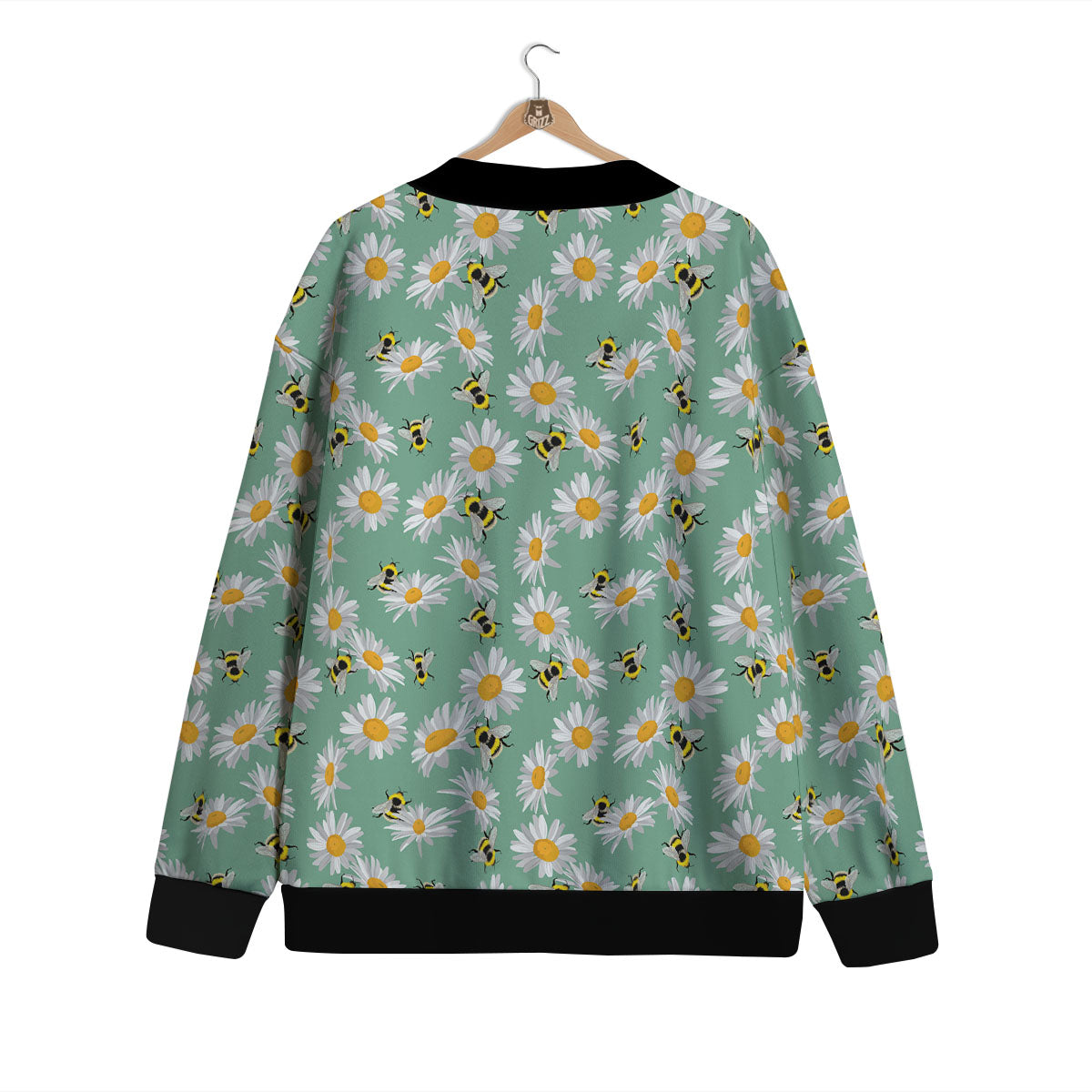 Bee Flower Print Pattern Cardigan-grizzshop