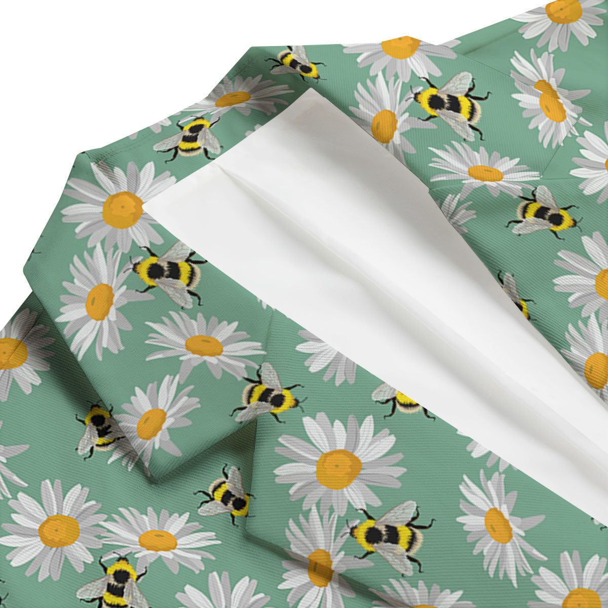 Bee Flower Print Pattern Men's Blazer-grizzshop