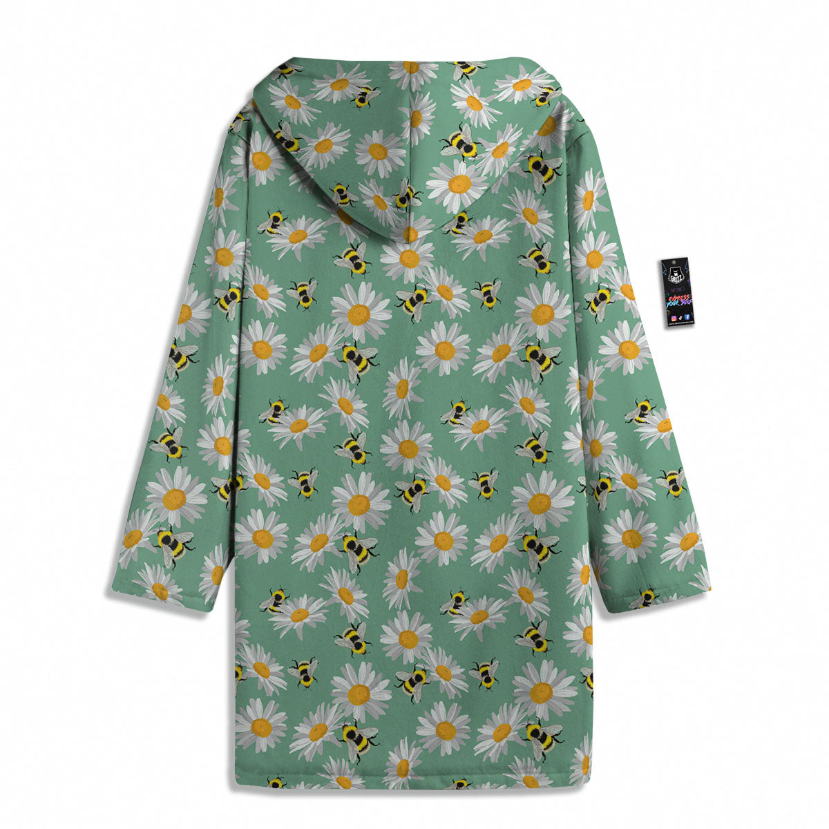 Bee Flower Print Pattern Men's Windbreaker Jacket-grizzshop