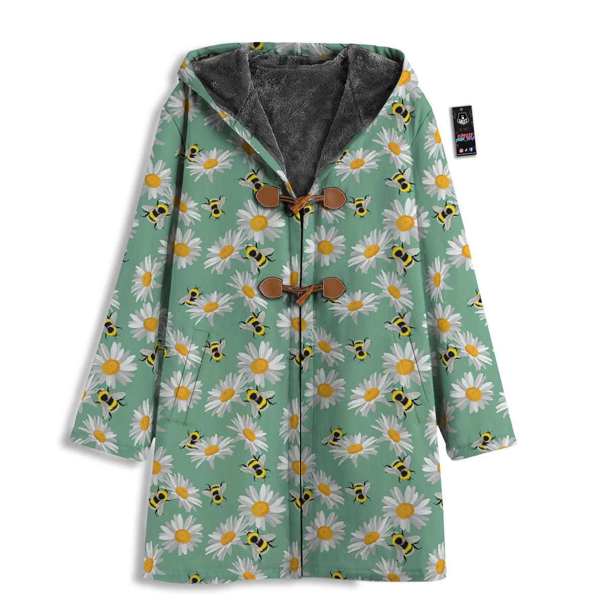 Bee Flower Print Pattern Men's Windbreaker Jacket-grizzshop