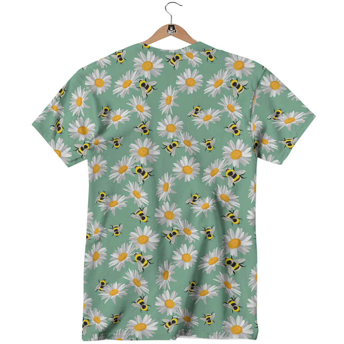 Bee Flower Print Pattern T-Shirt-grizzshop