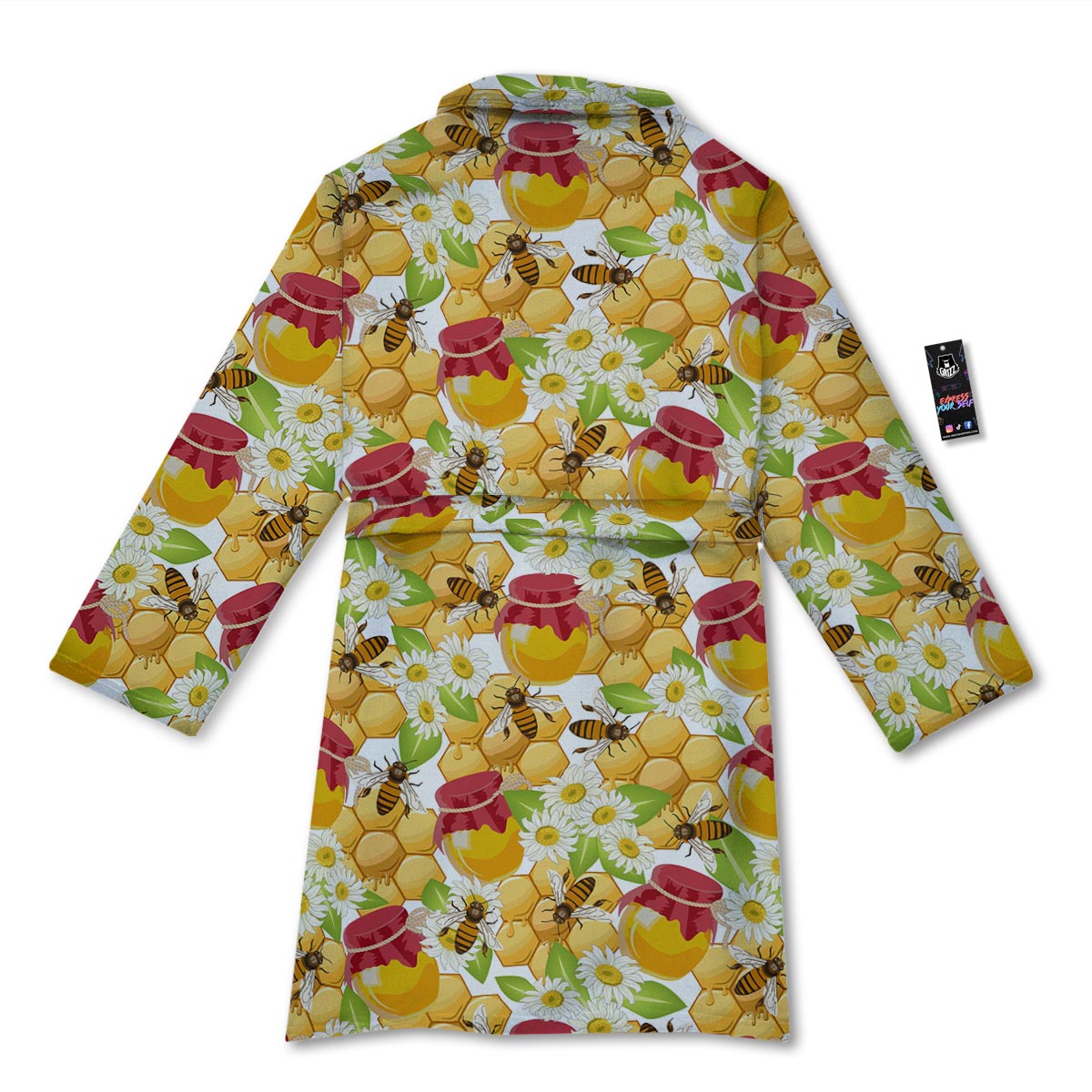 Bee Hive Sweet Honey Print Pattern Bathrobe-grizzshop