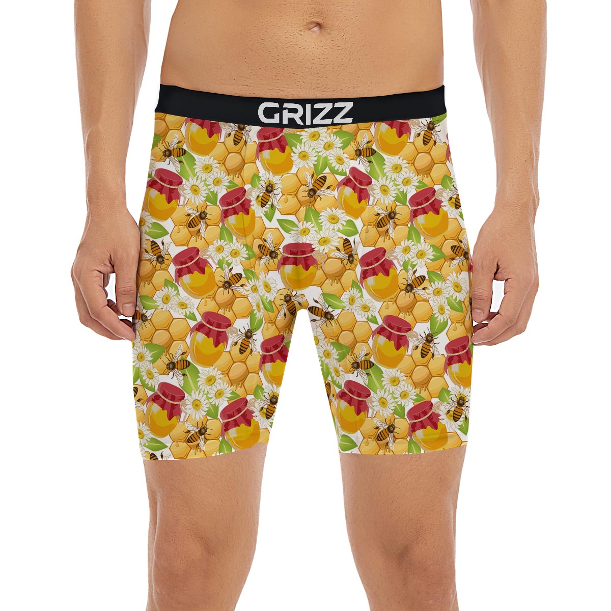 Bee Hive Sweet Honey Print Pattern Boxer Briefs-grizzshop