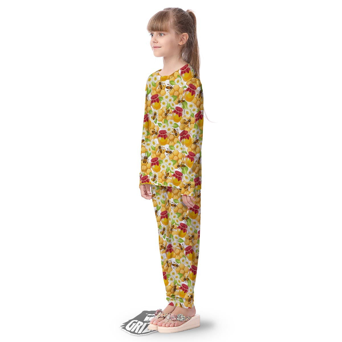 Bee Hive Sweet Honey Print Pattern Kid's Pajamas-grizzshop