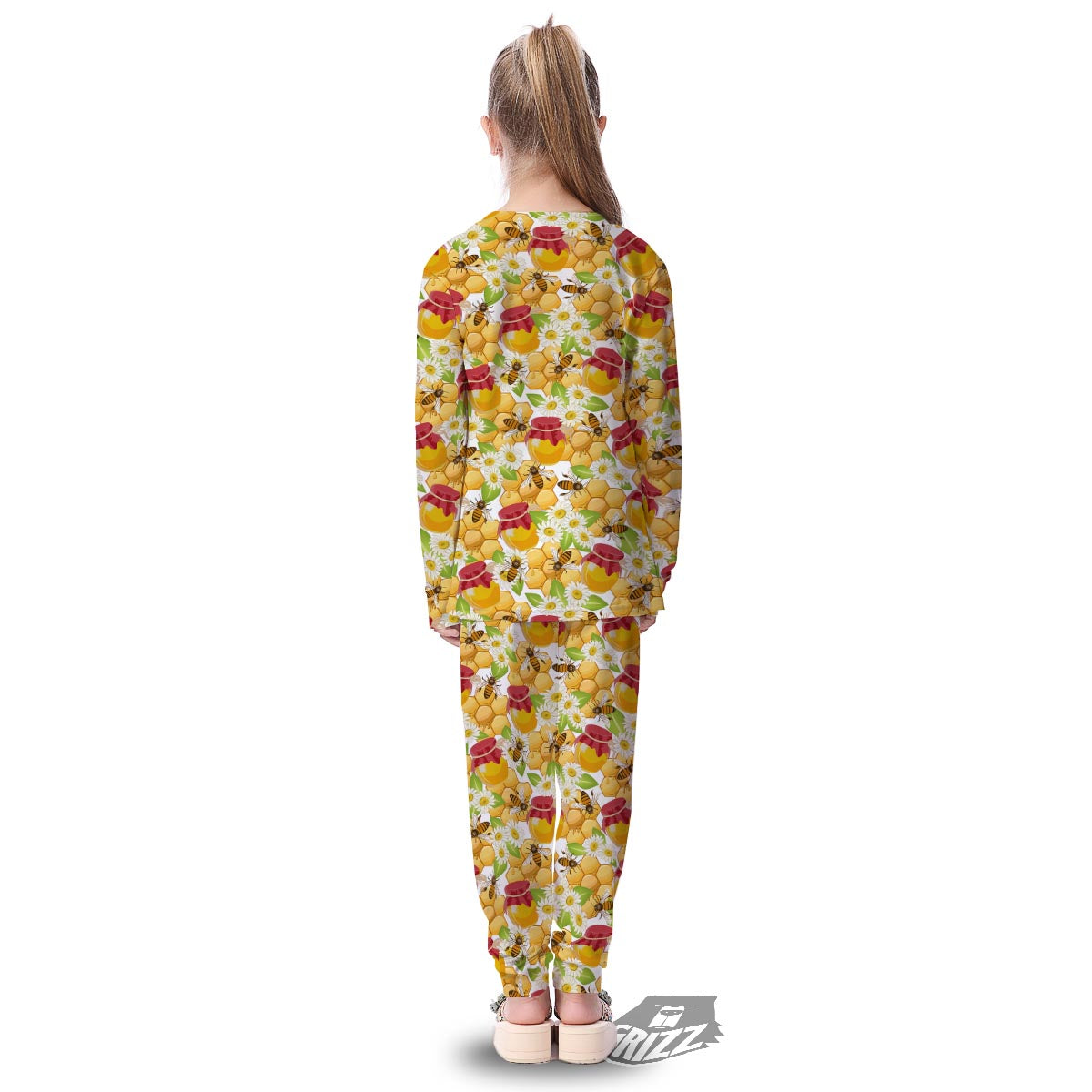 Bee Hive Sweet Honey Print Pattern Kid's Pajamas-grizzshop