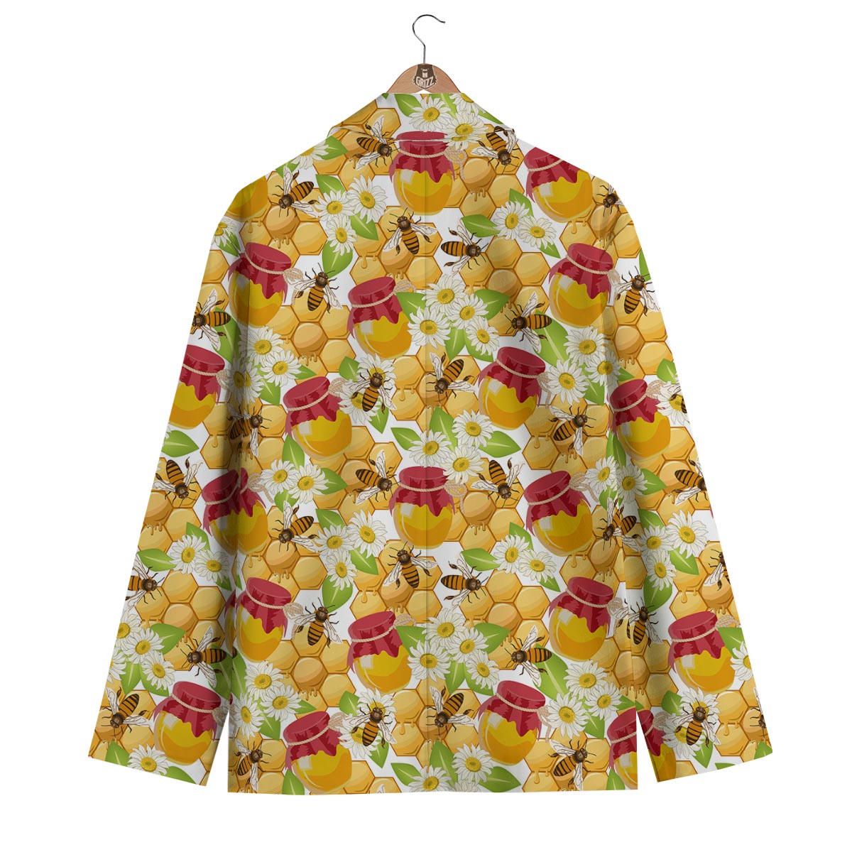 Bee Hive Sweet Honey Print Pattern Men's Blazer-grizzshop