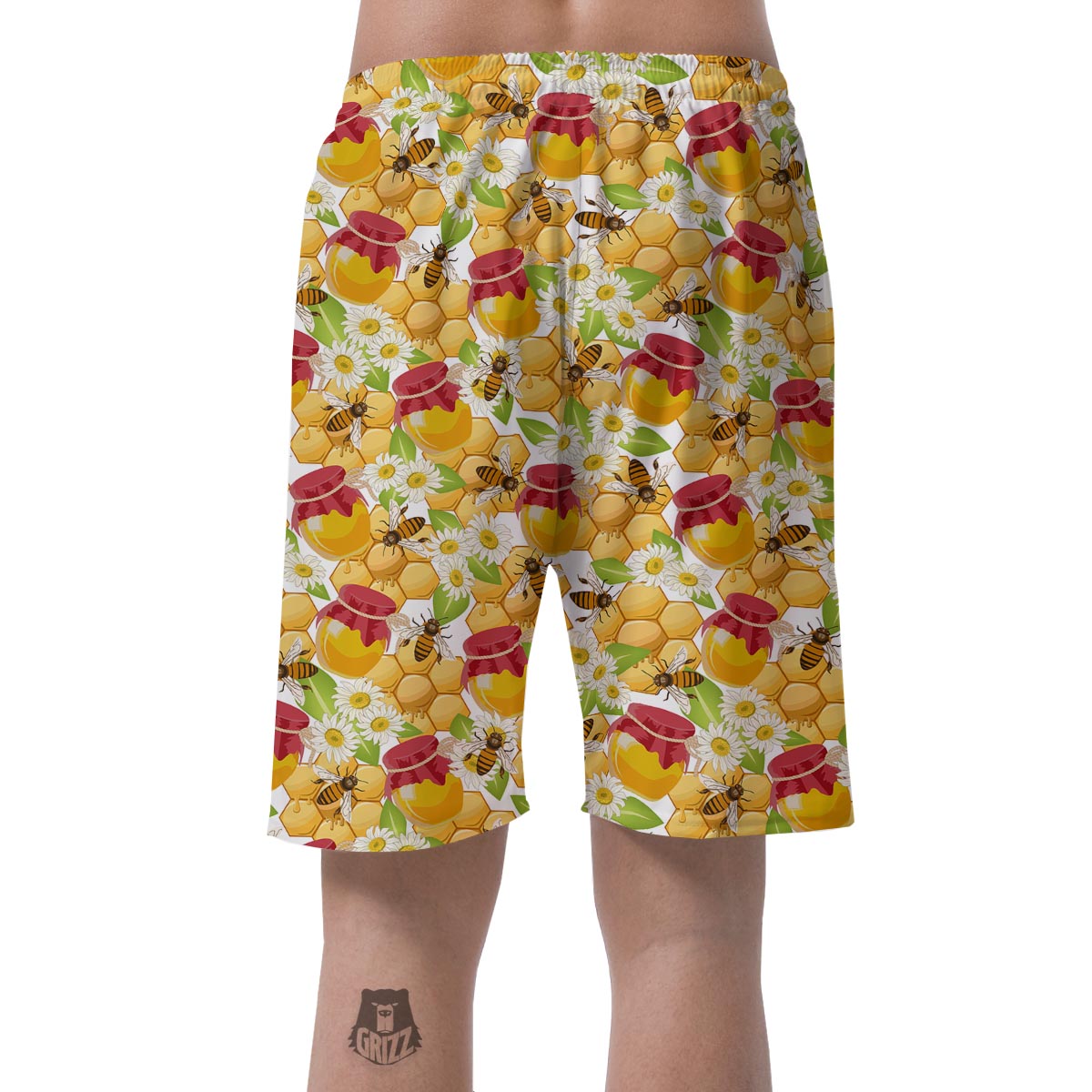 Bee Hive Sweet Honey Print Pattern Men's Shorts-grizzshop