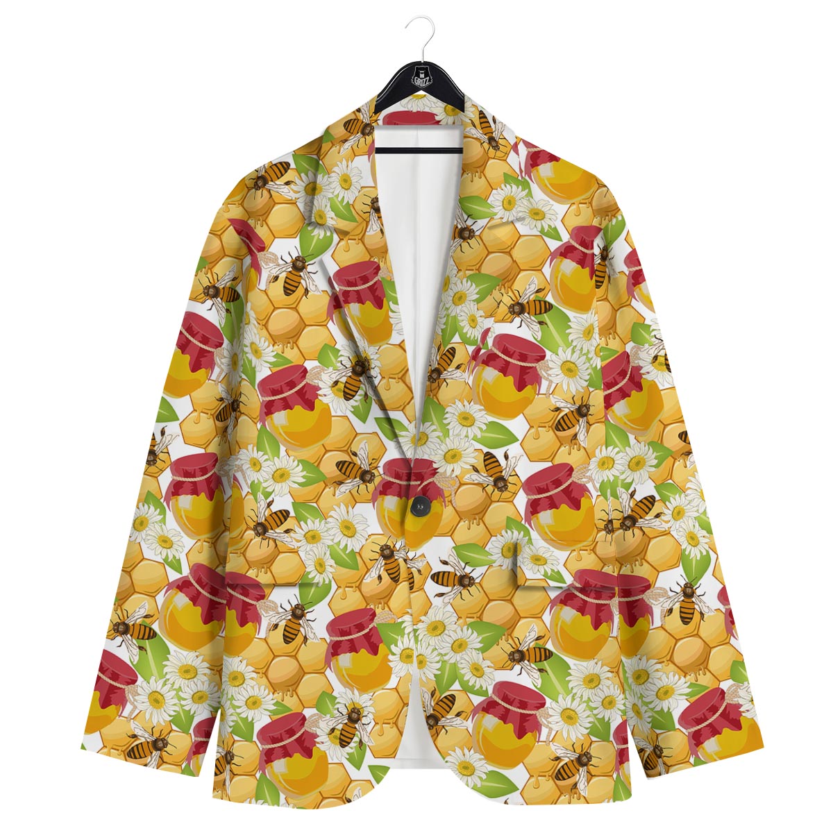 Bee Hive Sweet Honey Print Pattern Men's Sport Coat-grizzshop