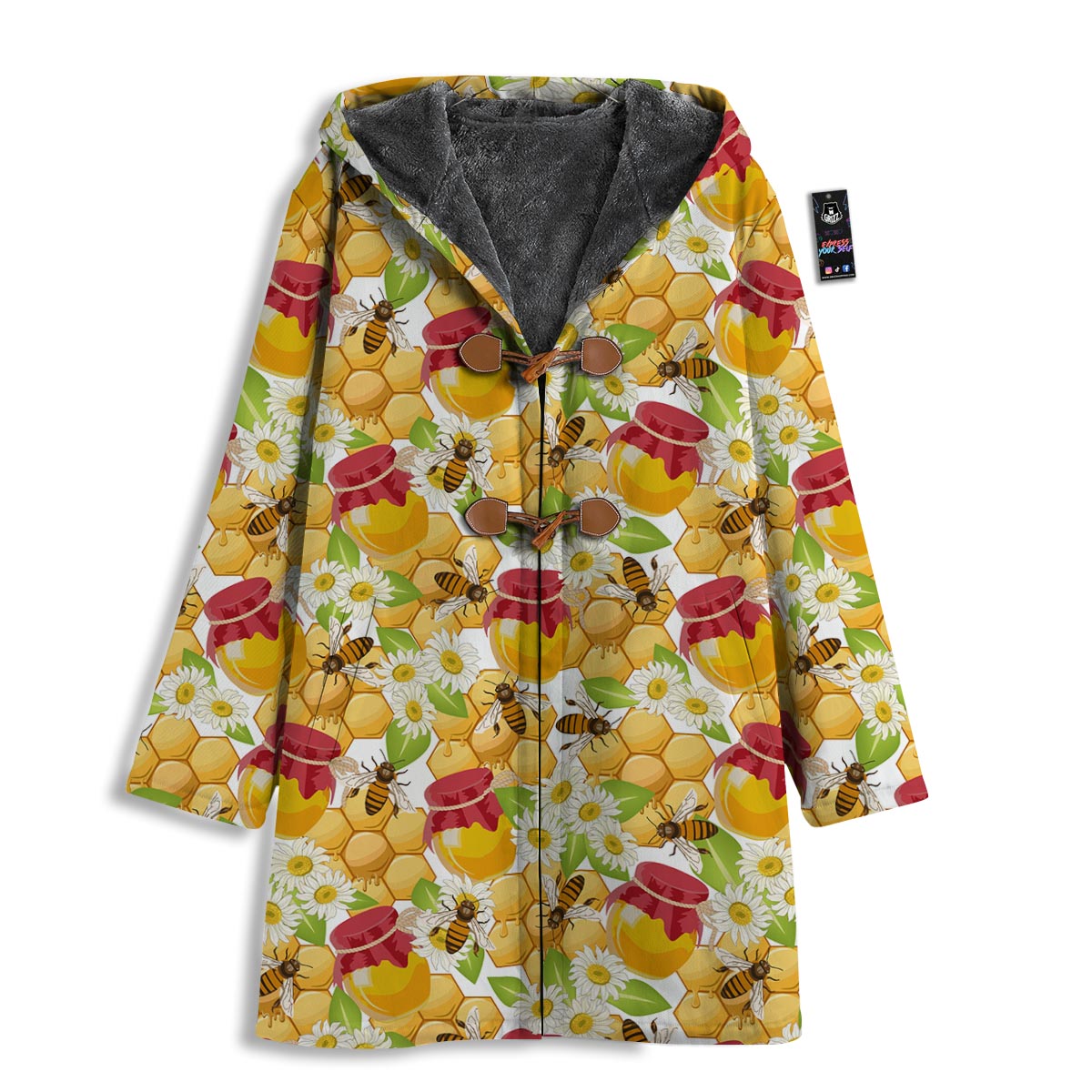 Bee Hive Sweet Honey Print Pattern Men's Windbreaker Jacket-grizzshop