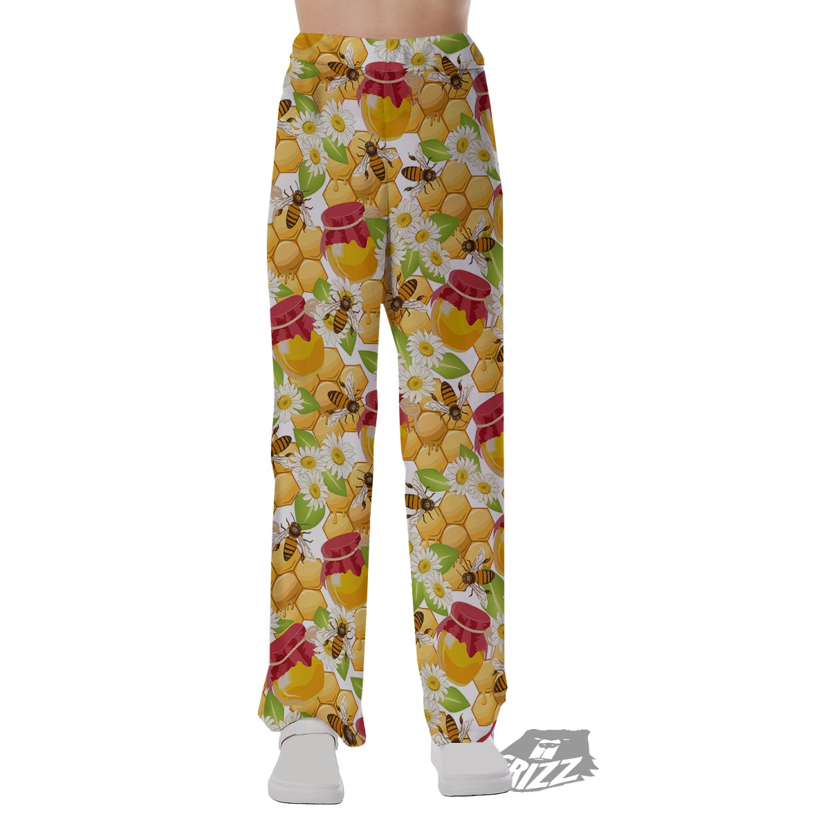 Bee Hive Sweet Honey Print Pattern Pajama Pants-grizzshop