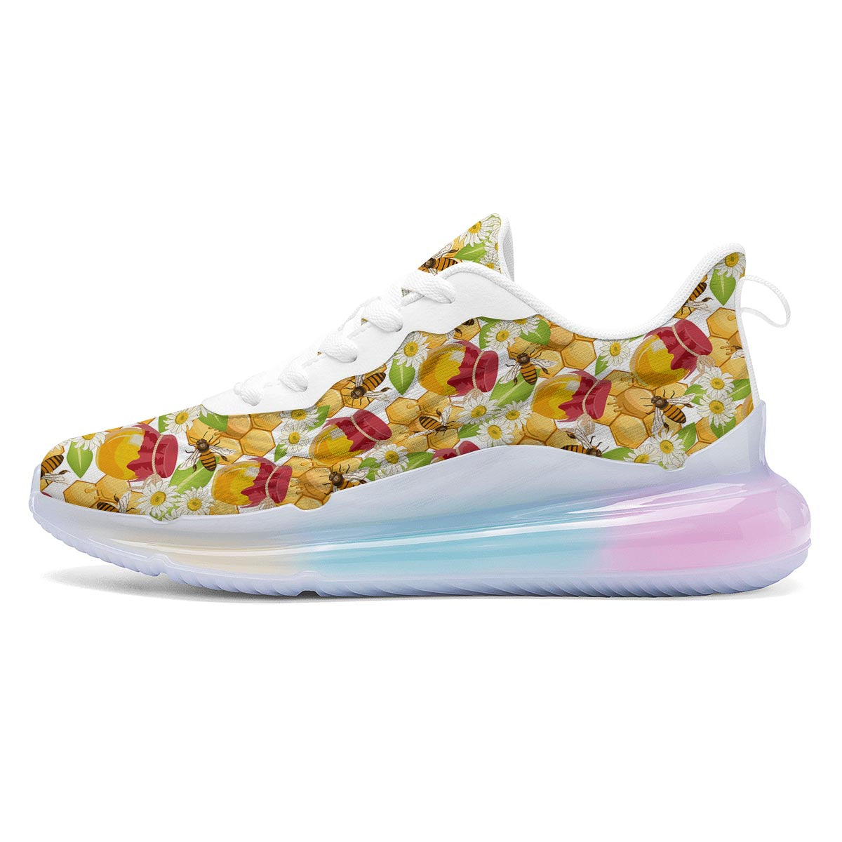 Bee Hive Sweet Honey Print Pattern Running Sneakers-grizzshop