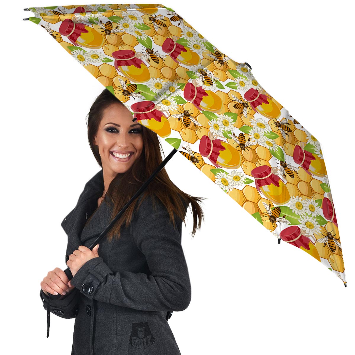 Bee Hive Sweet Honey Print Pattern Umbrella-grizzshop