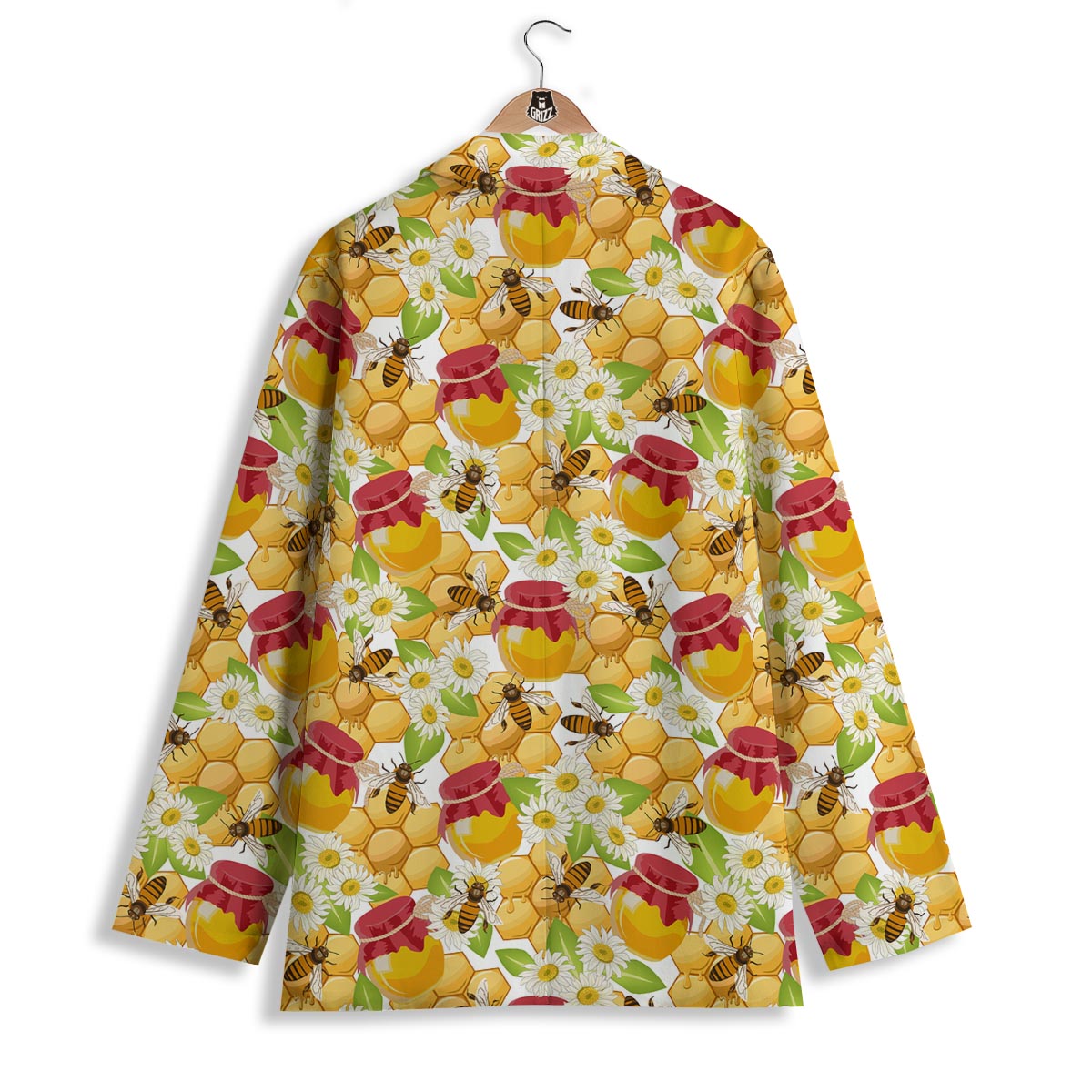 Bee Hive Sweet Honey Print Pattern Women's Blazer-grizzshop