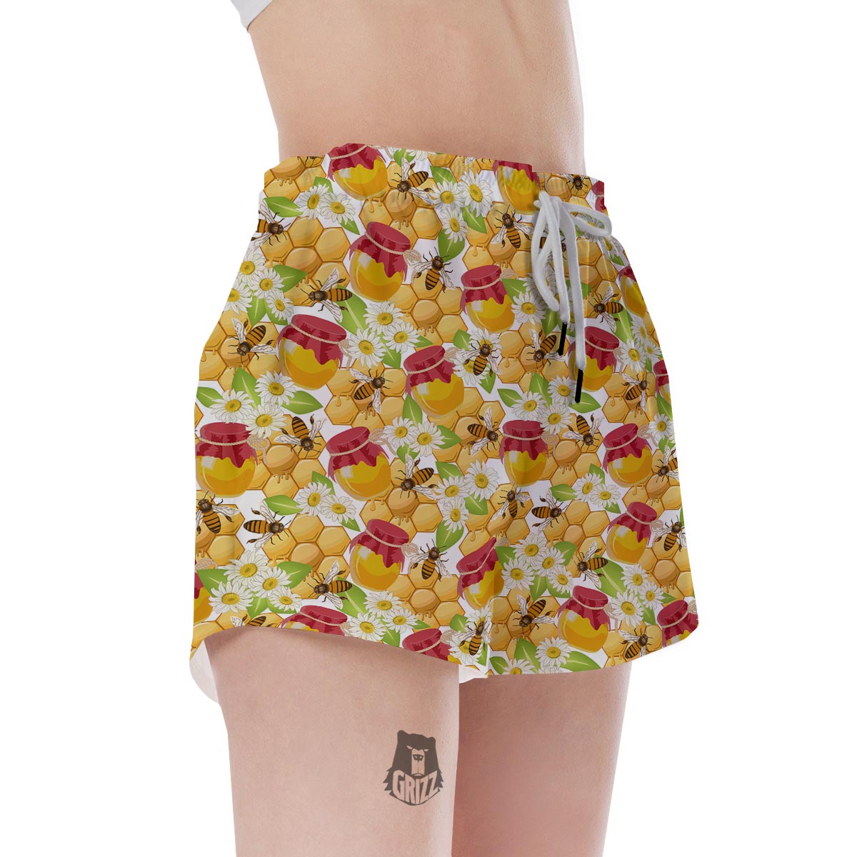 Bee Hive Sweet Honey Print Pattern Women's Shorts-grizzshop