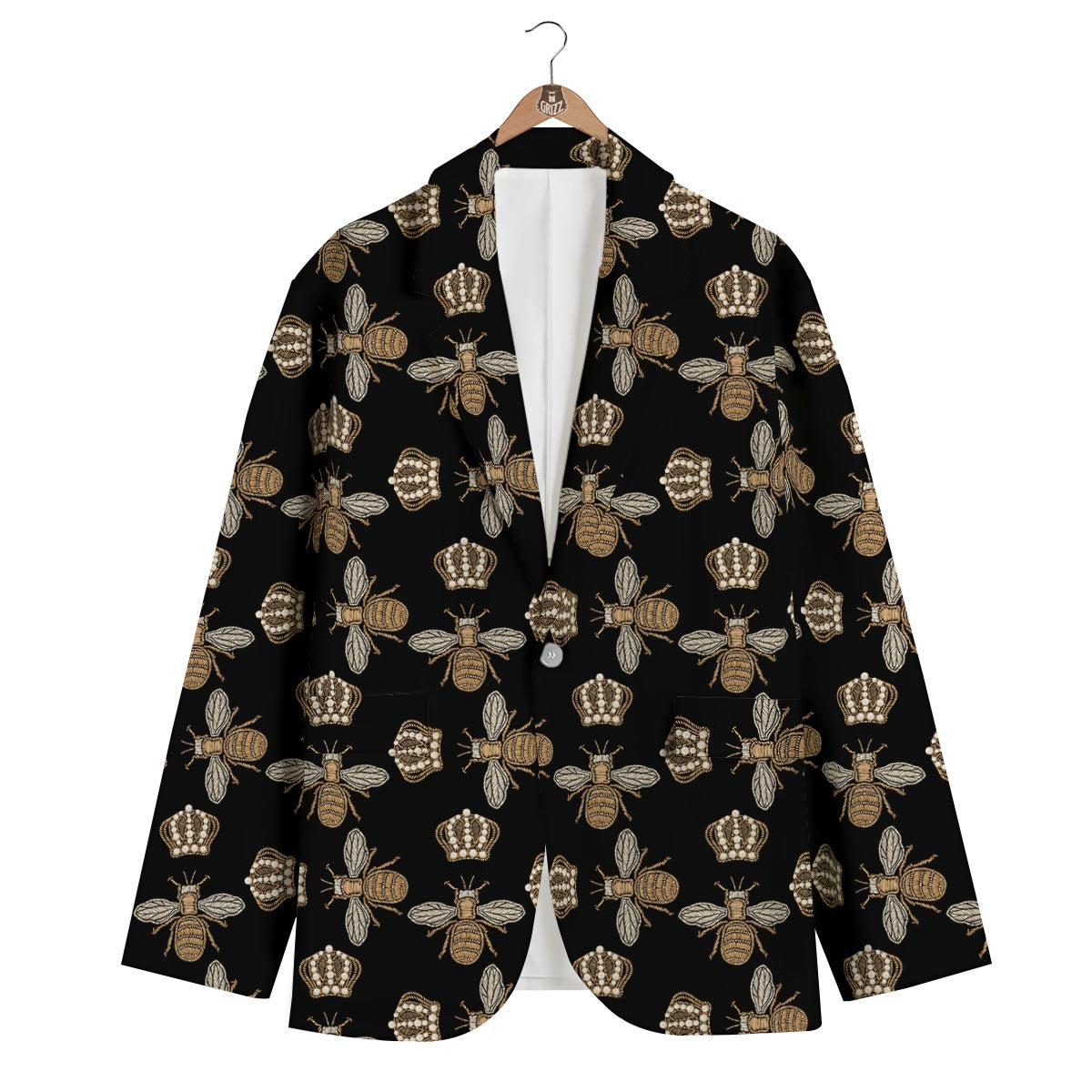Bee Honey Gifts Pattern Print Men's Blazer-grizzshop