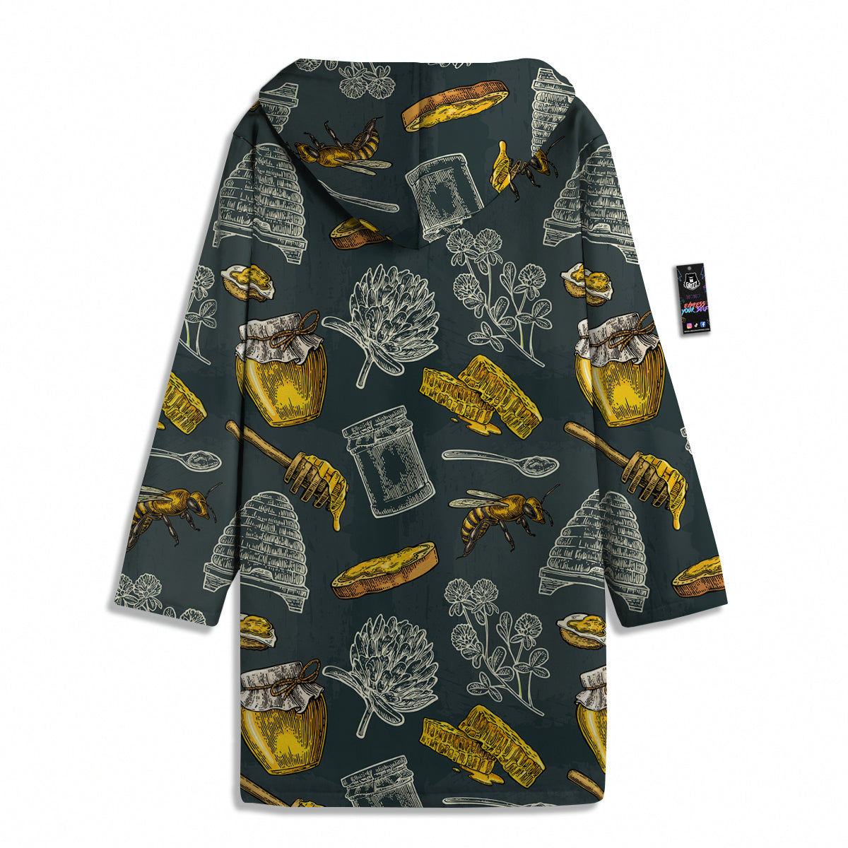 Bee Honey Vintage Print Pattern Men's Windbreaker Jacket-grizzshop