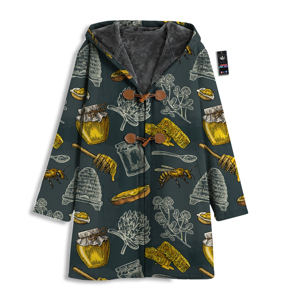 Bee Honey Vintage Print Pattern Men's Windbreaker Jacket-grizzshop