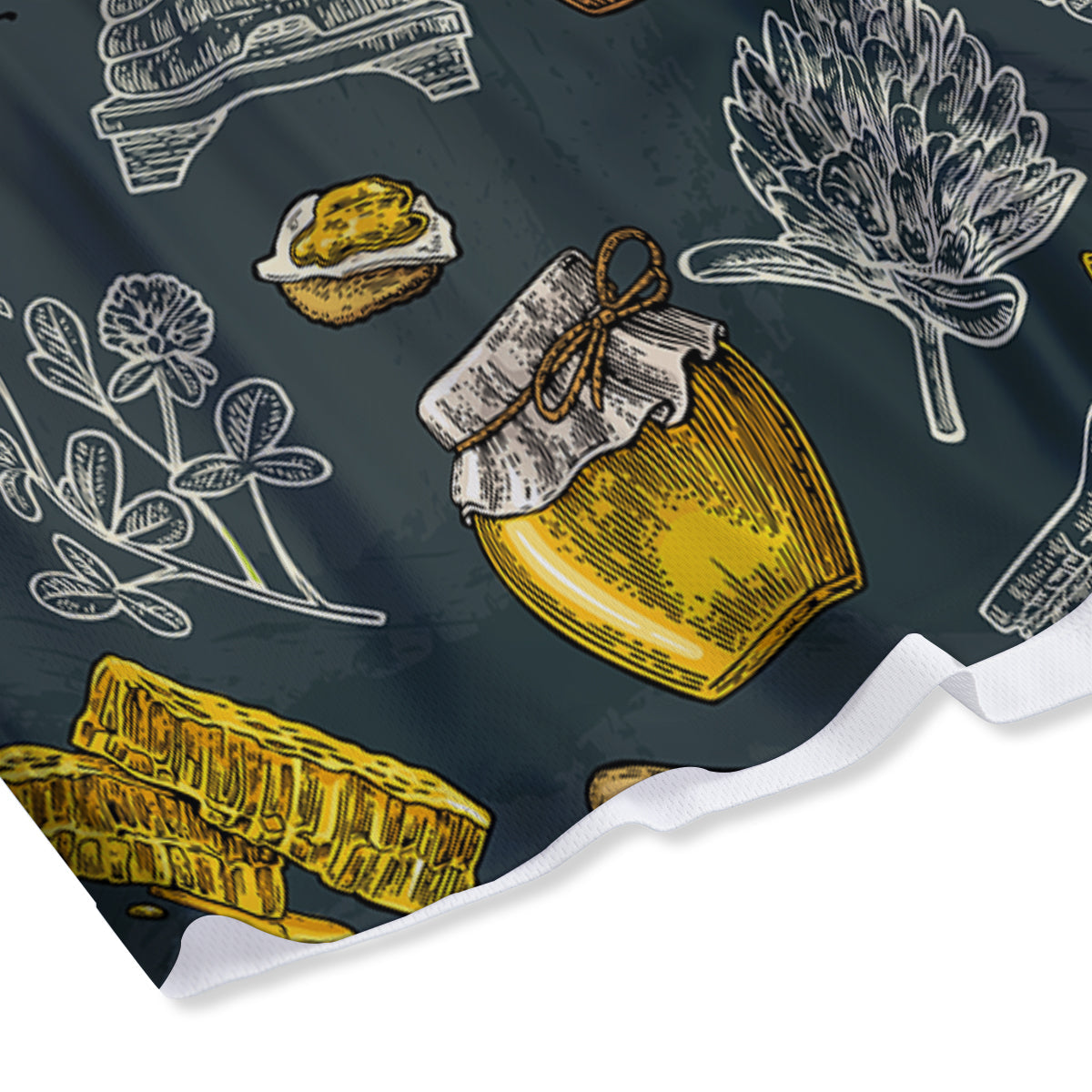 Bee Honey Vintage Print Pattern Mesh Shorts