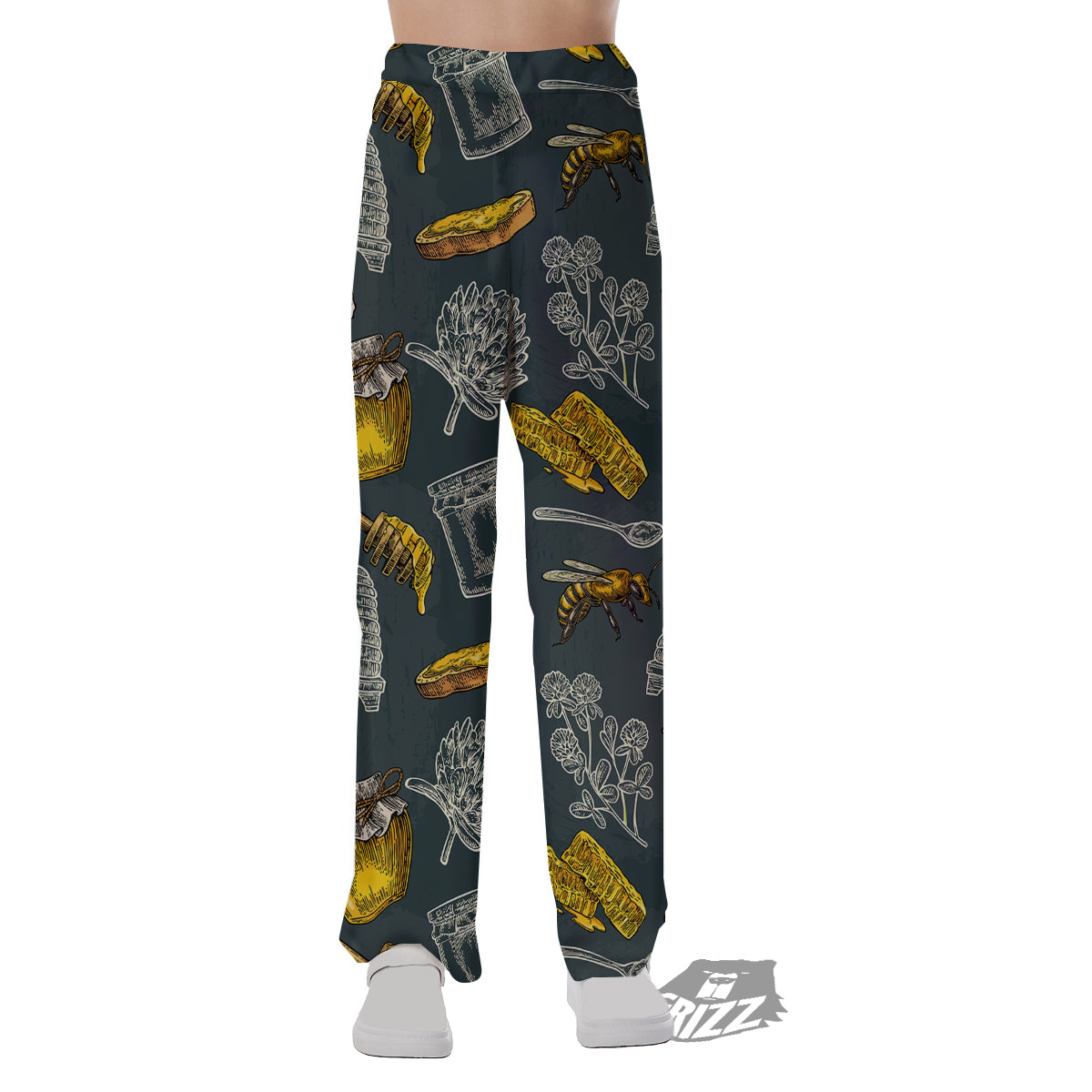 Bee Honey Vintage Print Pattern Pajama Pants-grizzshop