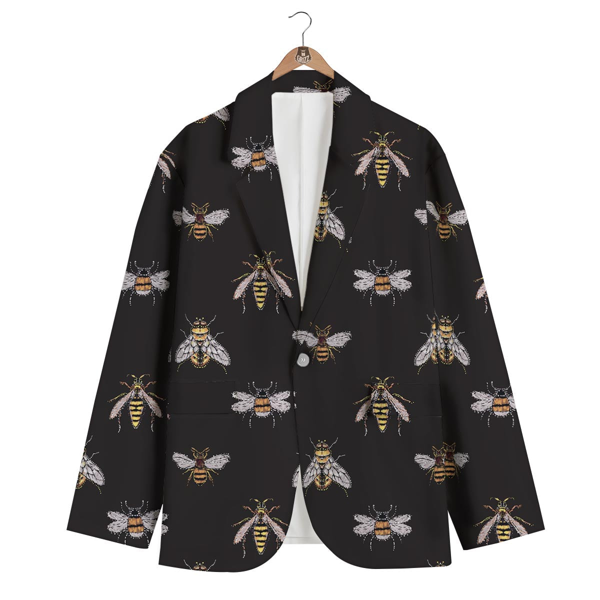 Bee Lovers Honey Gifts Pattern Print Men's Blazer-grizzshop