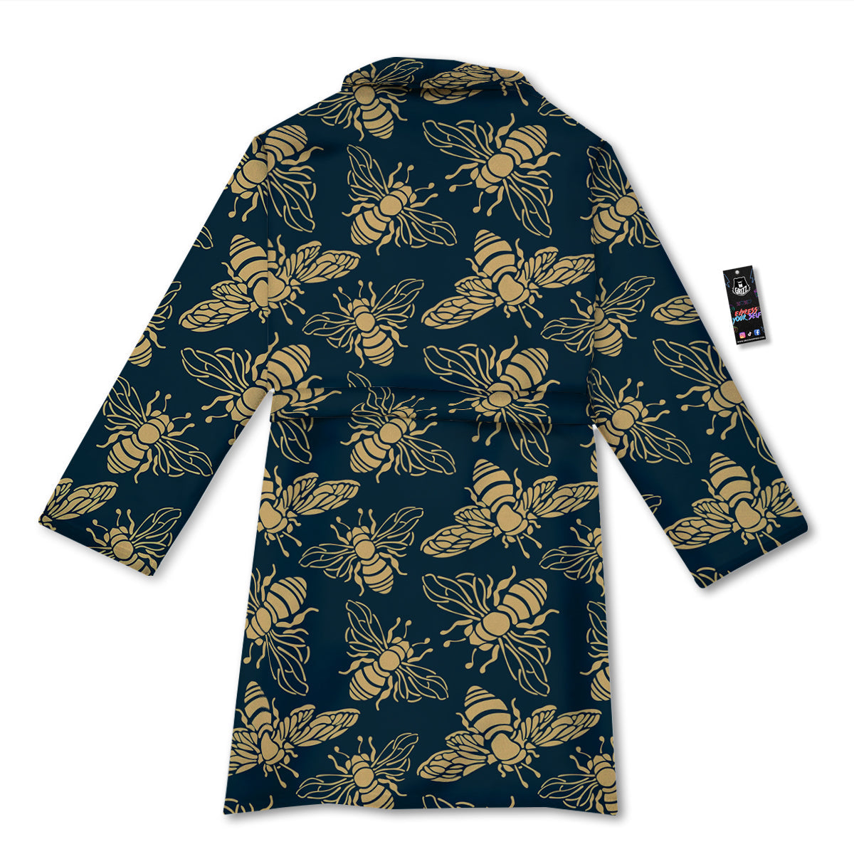 Bee Vintage Print Pattern Bathrobe-grizzshop