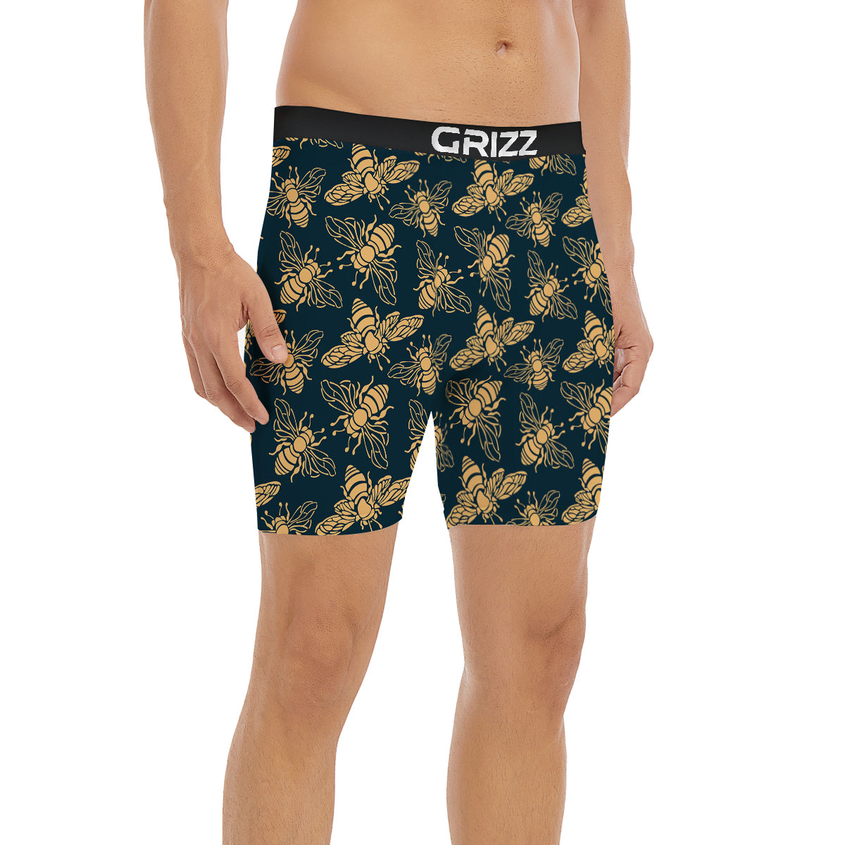 Bee Vintage Print Pattern Boxer Briefs-grizzshop