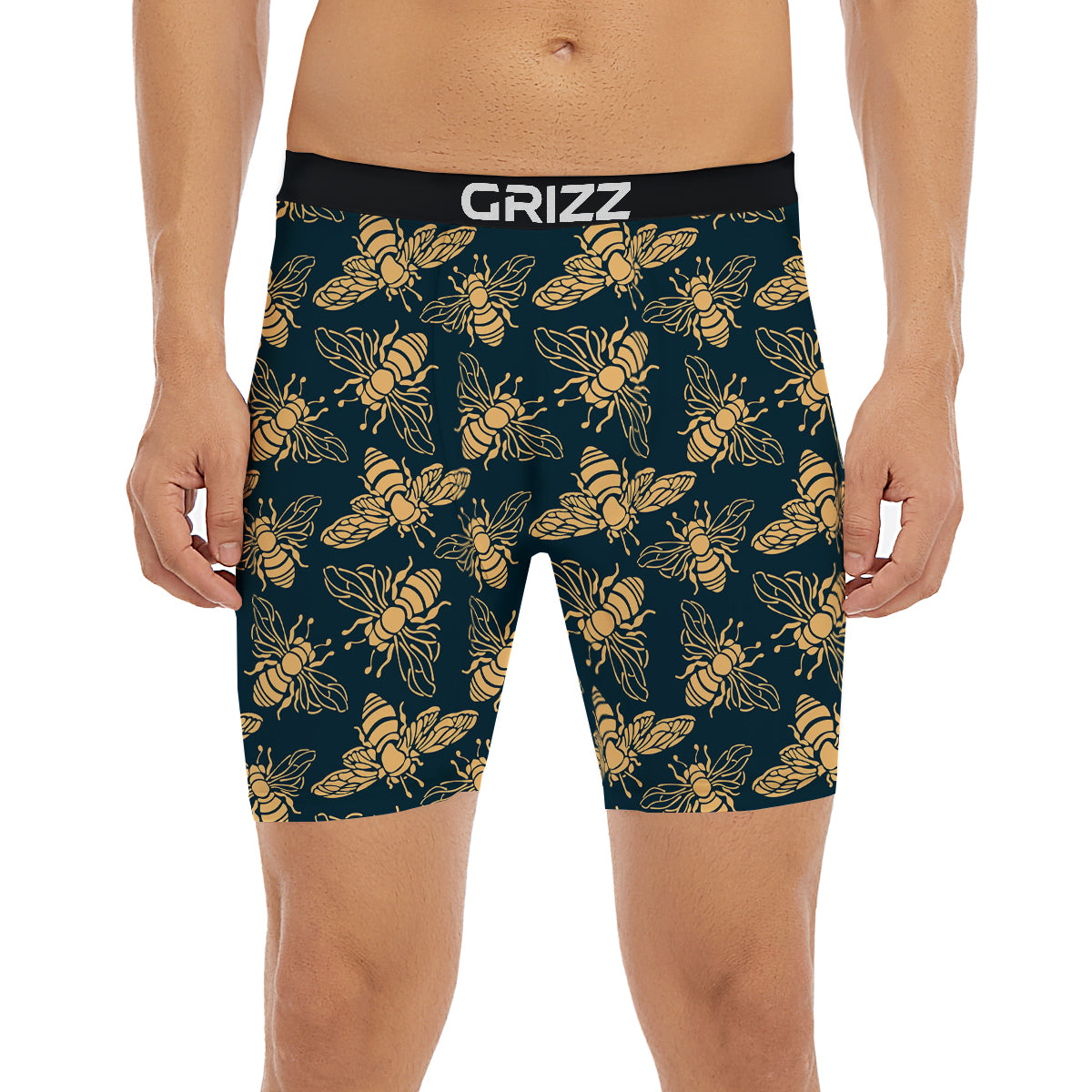Bee Vintage Print Pattern Boxer Briefs-grizzshop