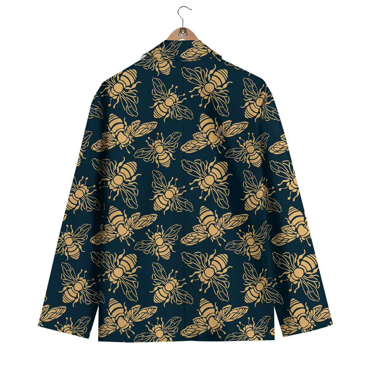 Bee Vintage Print Pattern Men's Blazer-grizzshop