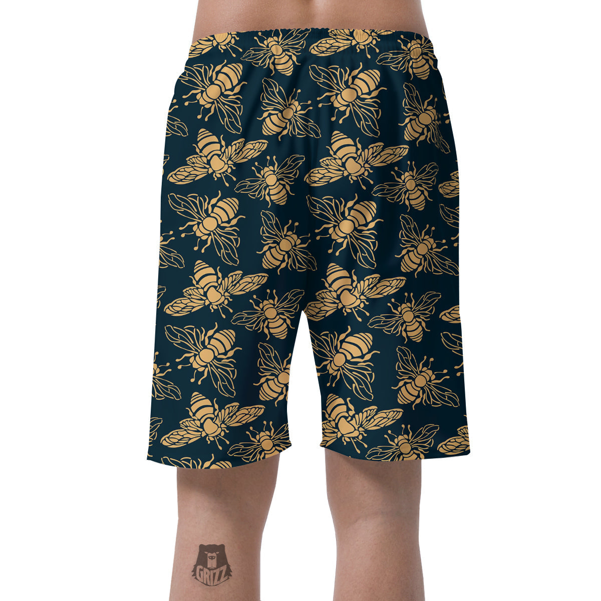 Bee Vintage Print Pattern Men's Shorts-grizzshop