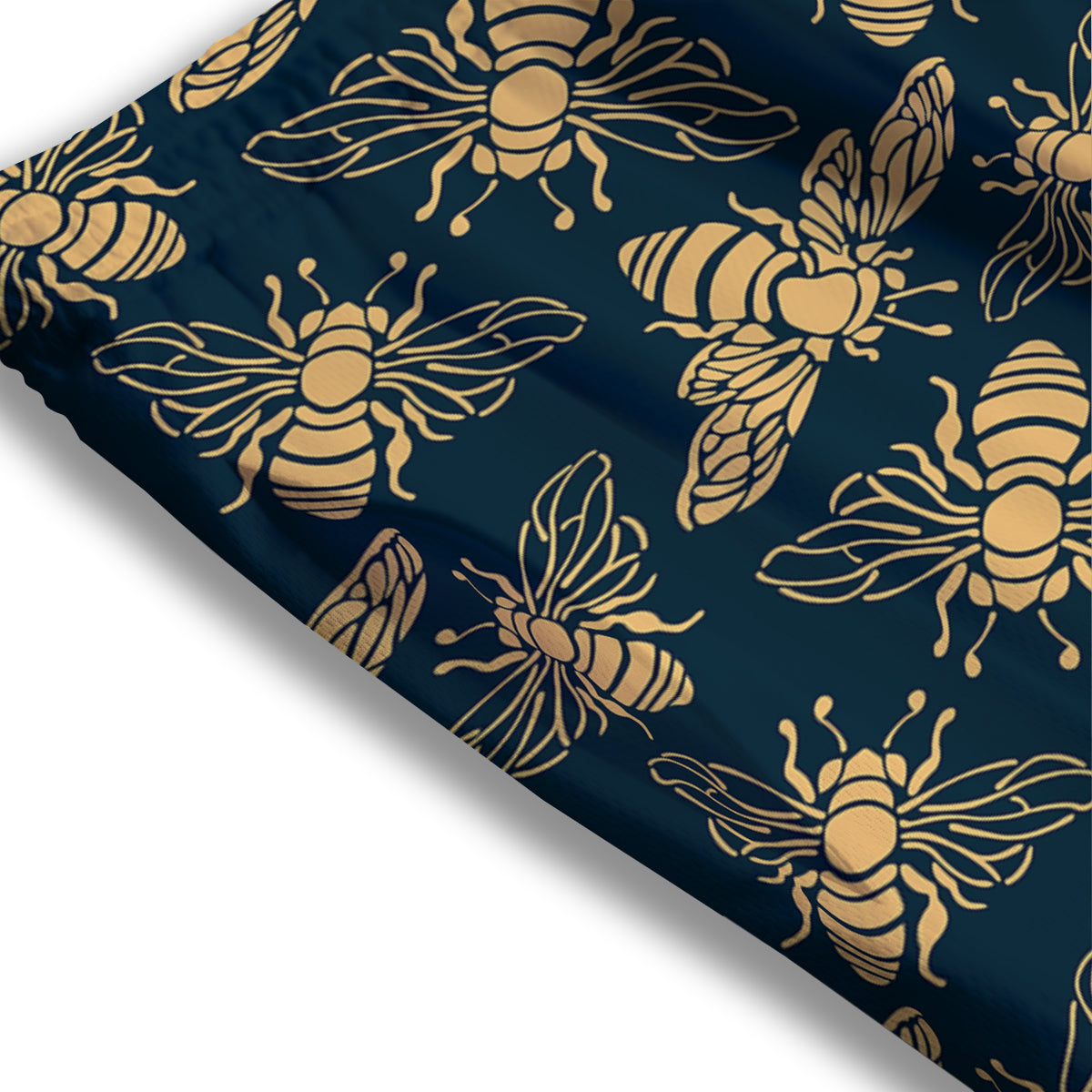 Bee Vintage Print Pattern Mesh Shorts