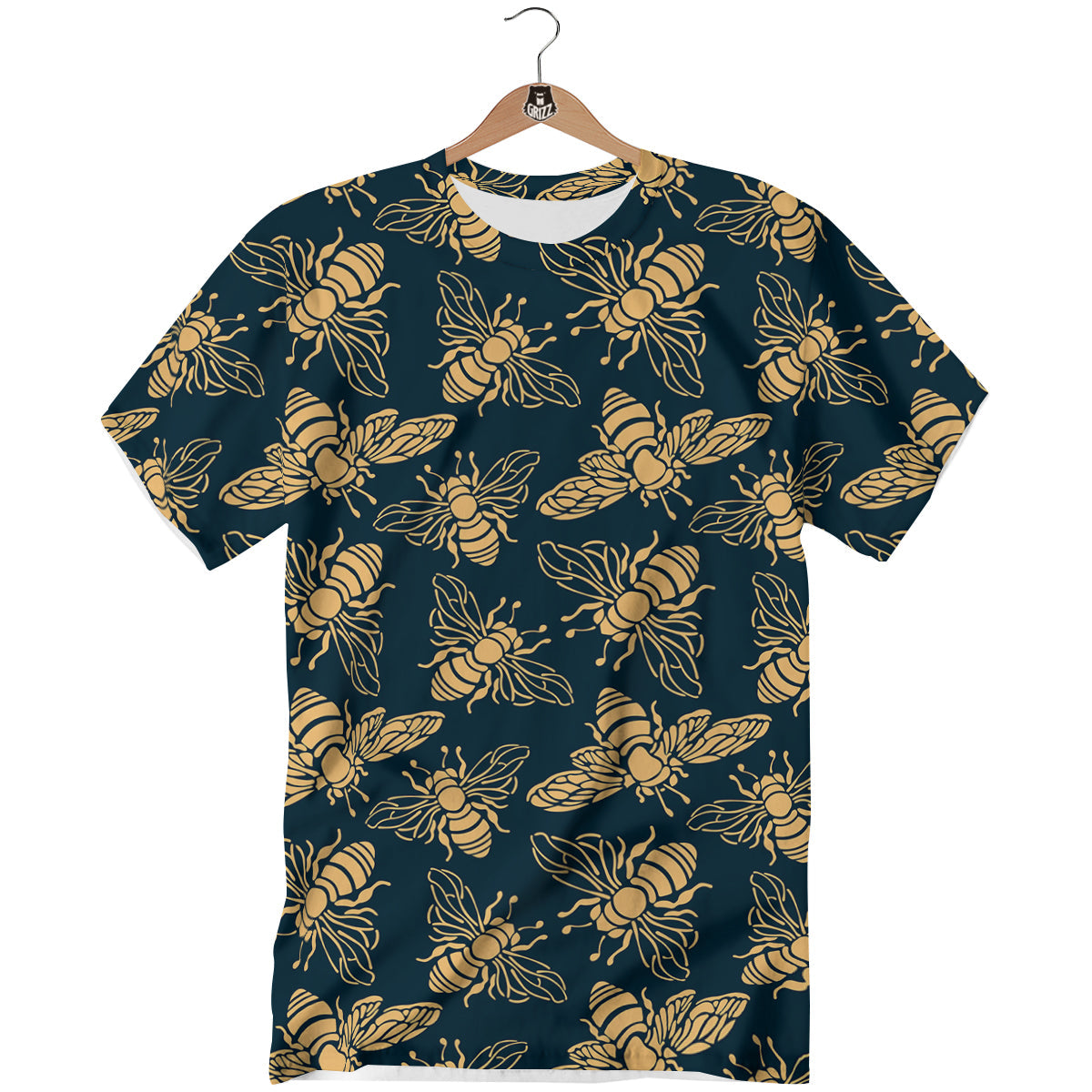 Bee Vintage Print Pattern T-Shirt-grizzshop