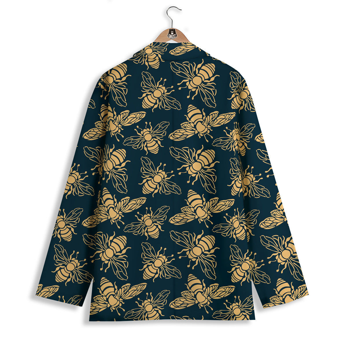 Bee Vintage Print Pattern Women's Blazer-grizzshop