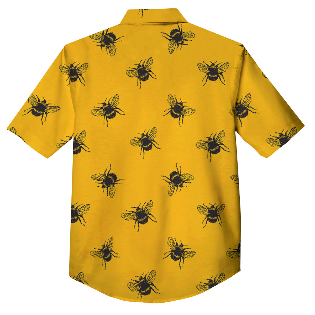 Bee Yellow Print Pattern Button Up Shirt-grizzshop