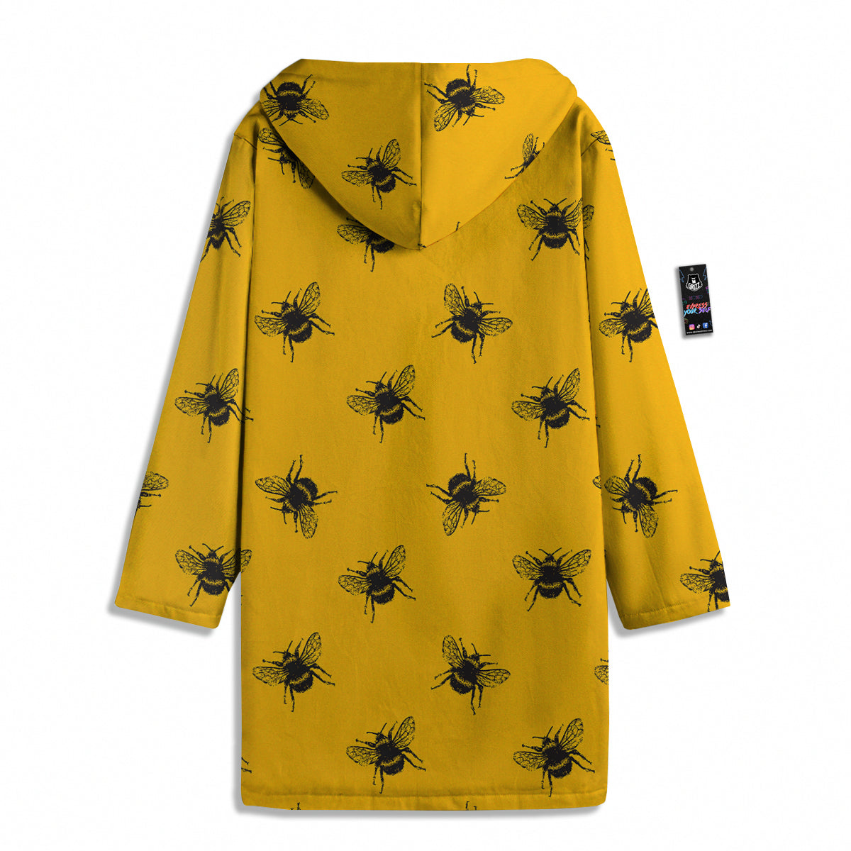 Bee Yellow Print Pattern Men's Windbreaker Jacket-grizzshop