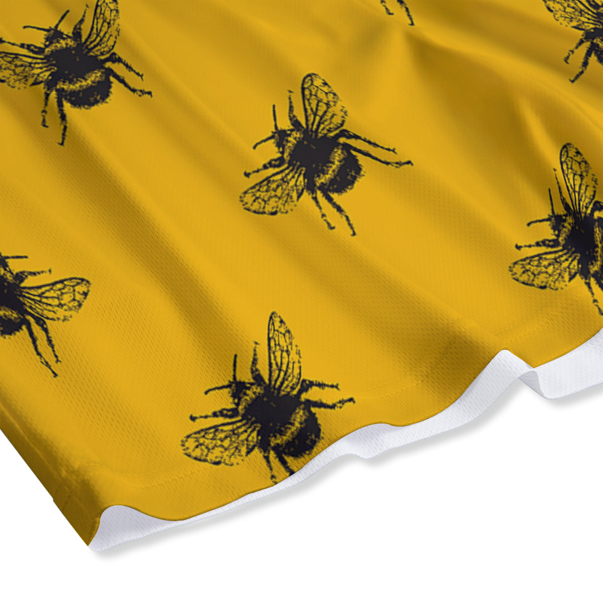 Bee Yellow Print Pattern Mesh Shorts