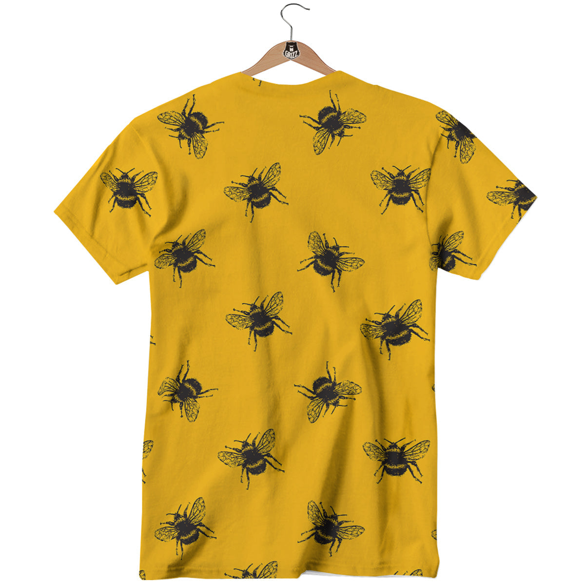 Bee Yellow Print Pattern T-Shirt-grizzshop