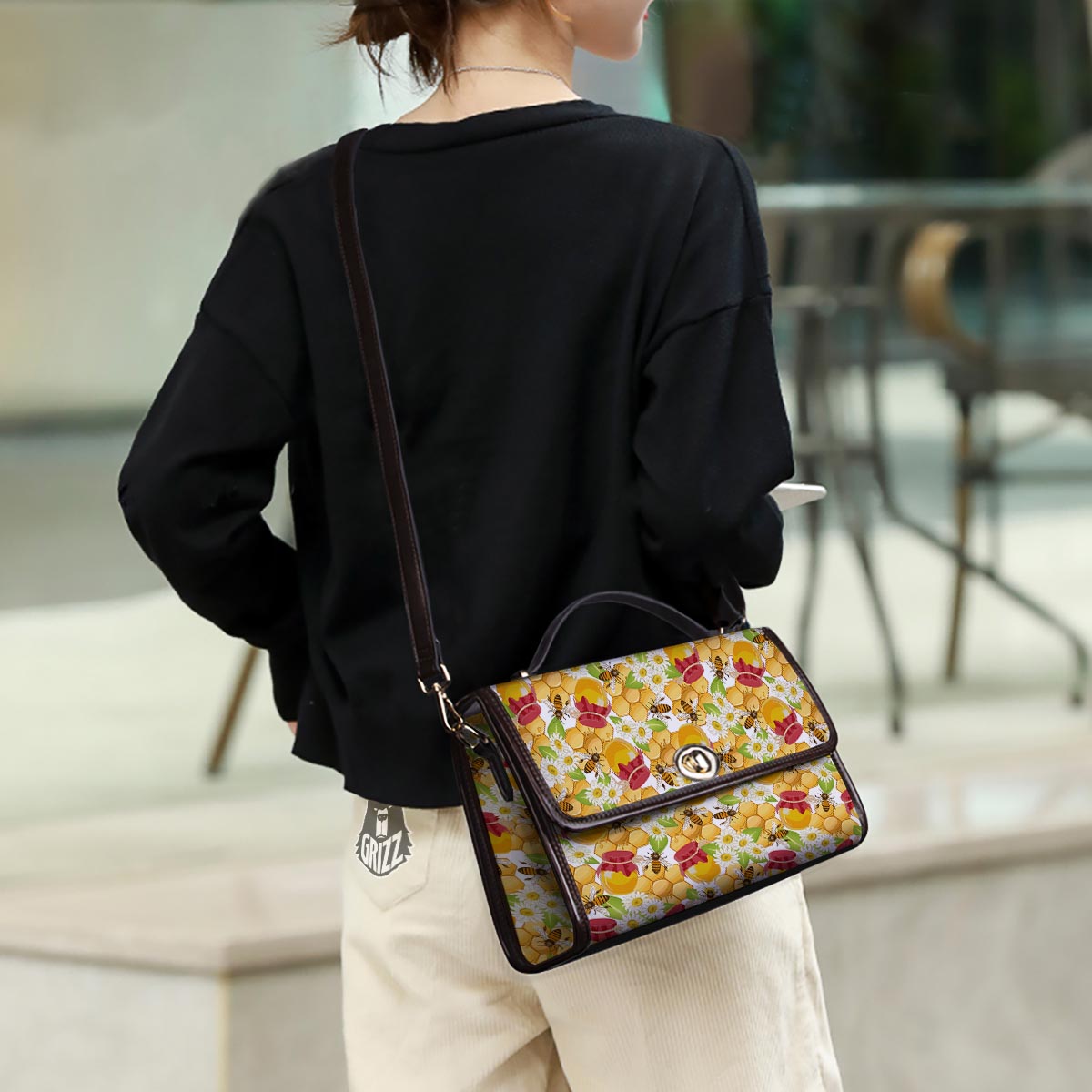 Bee Hive Sweet Honey Print Pattern Women's Satchel Bag