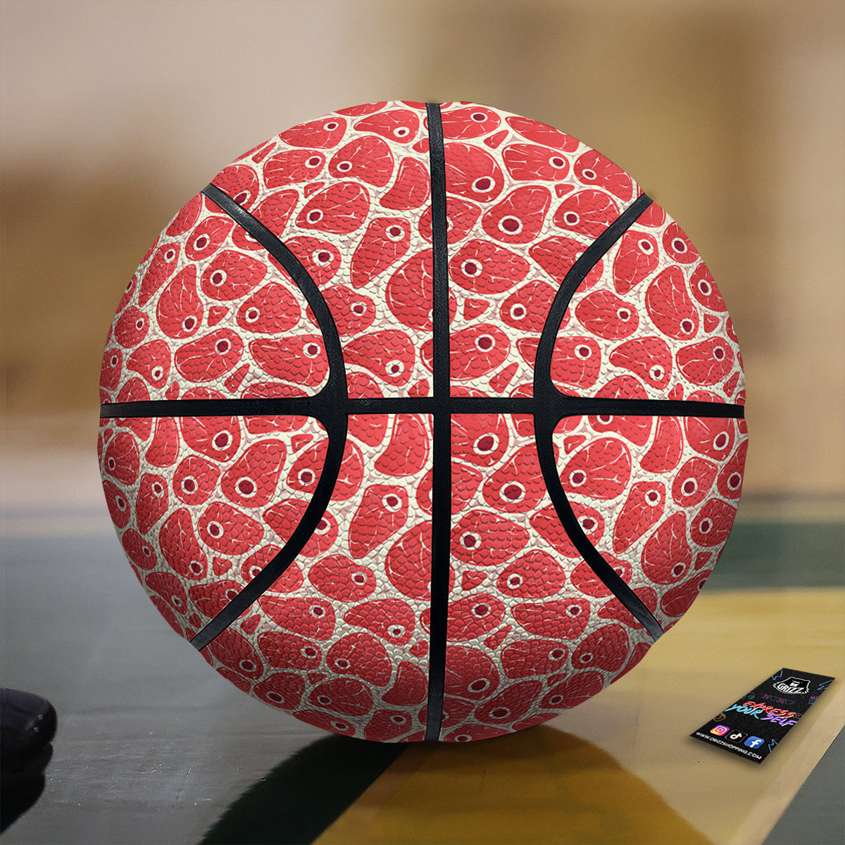 Beef Meat Print Pattern Basketball-grizzshop