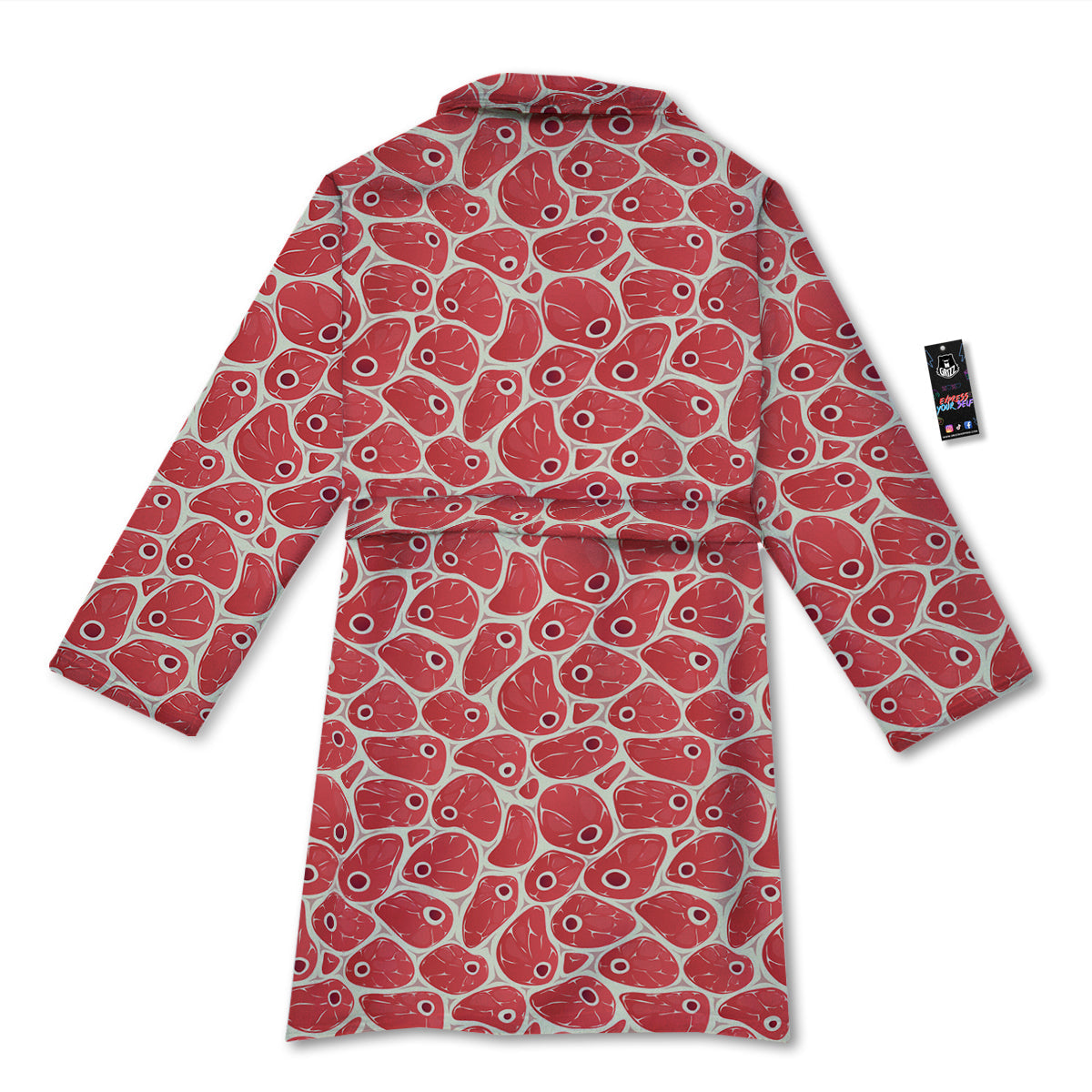 Beef Meat Print Pattern Bathrobe-grizzshop