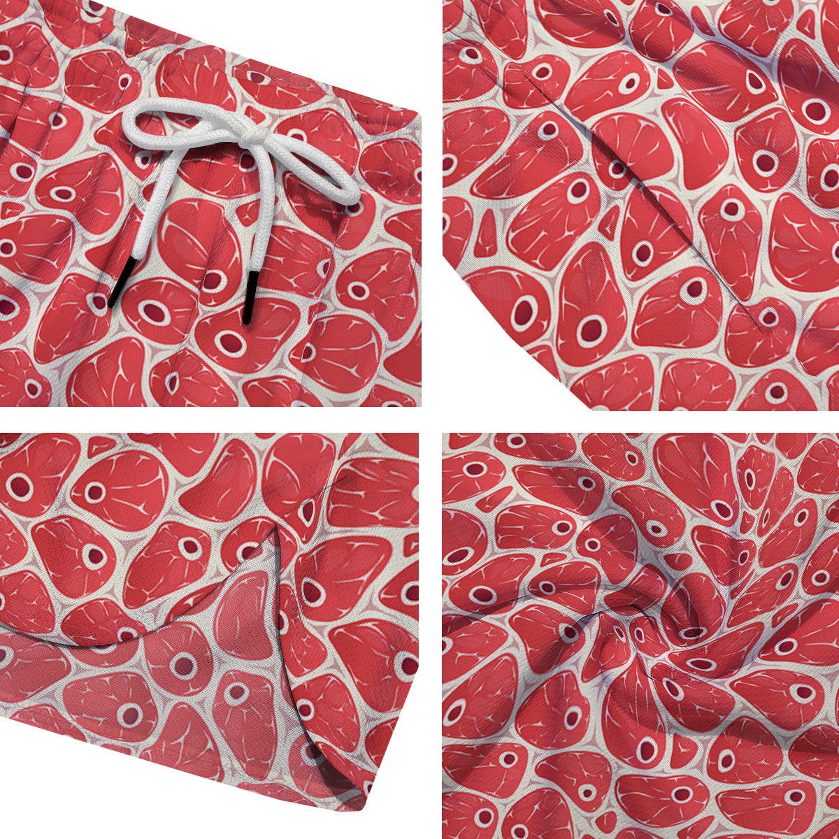 Beef Meat Print Pattern Men's Running Shorts-grizzshop