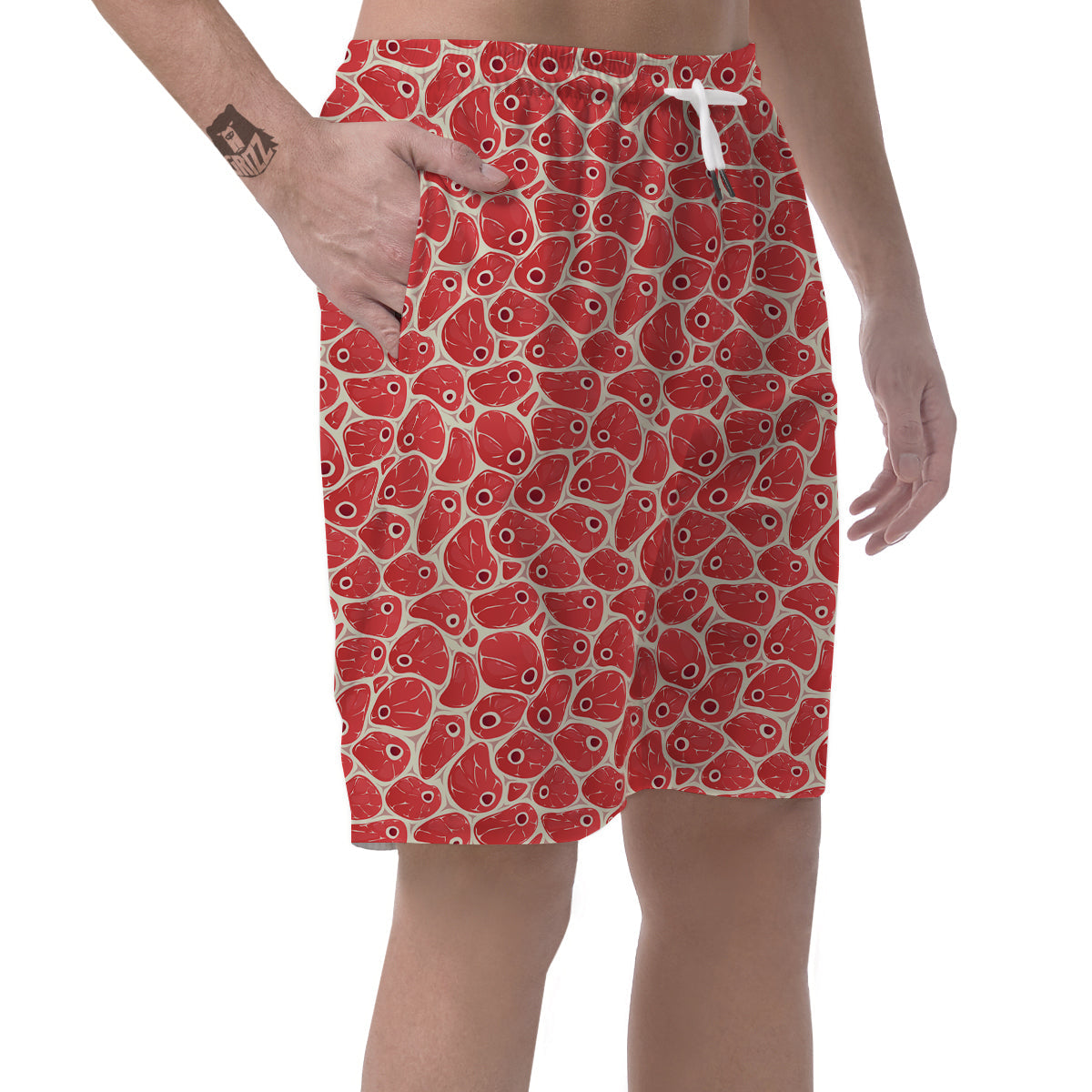 Beef Meat Print Pattern Men's Shorts-grizzshop
