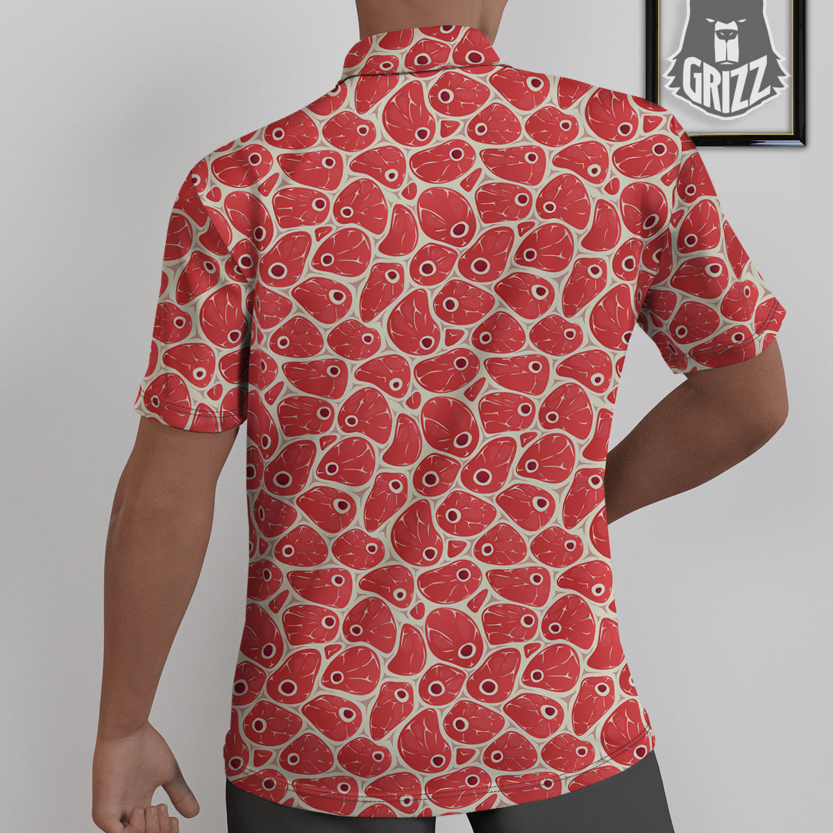 Beef Meat Print Pattern Untucked Shirts-grizzshop