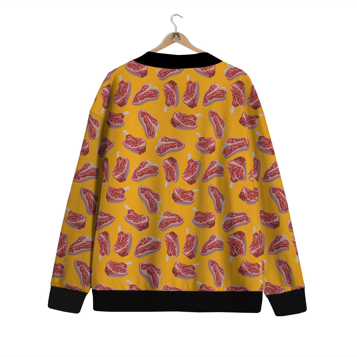 Beef Meat Steak Print Pattern Cardigan-grizzshop