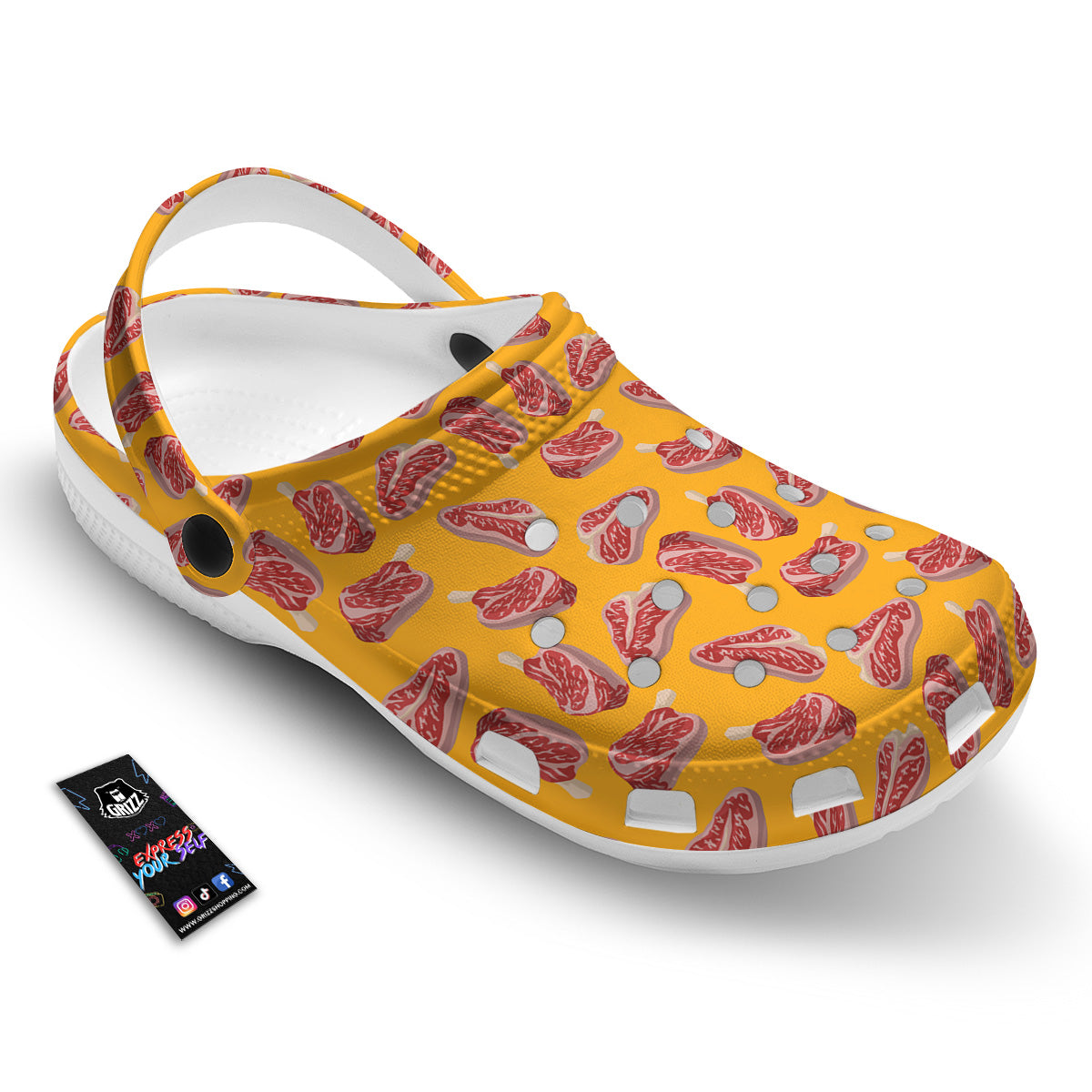 Beef Meat Steak Print Pattern Clog-grizzshop