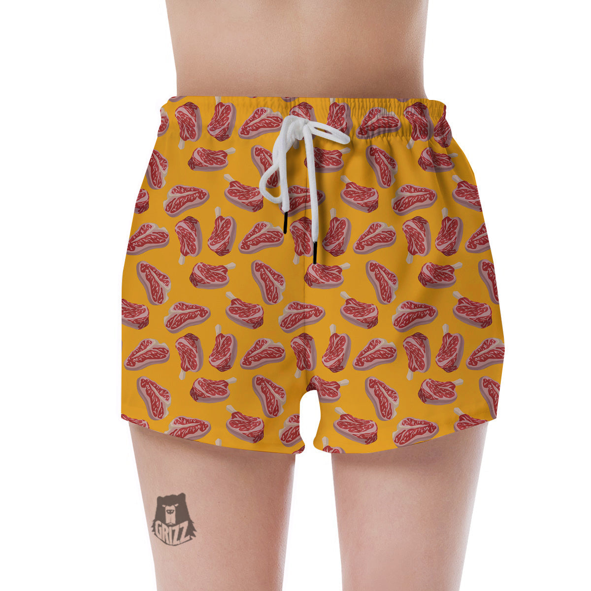 Beef Meat Steak Print Pattern Women's Shorts-grizzshop