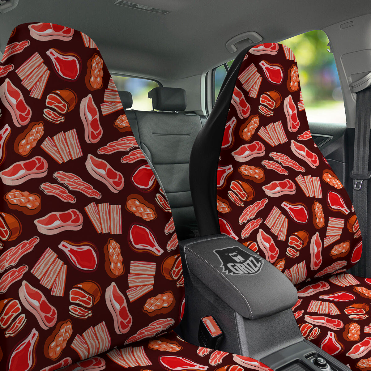 Beef Steaks Print Pattern Car Seat Covers-grizzshop