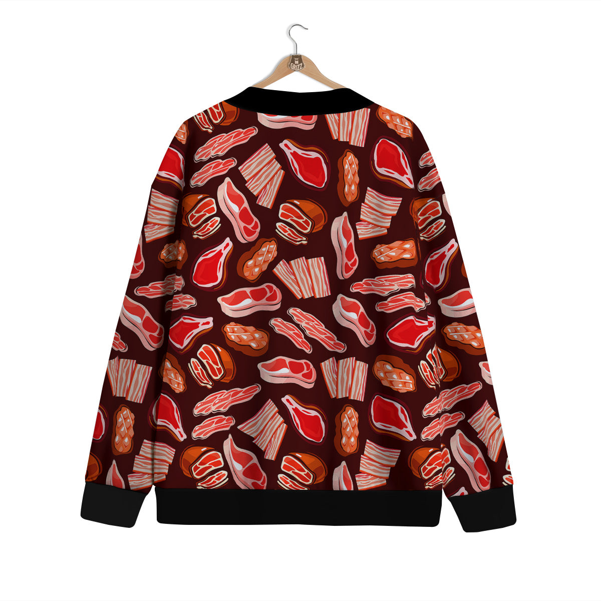 Beef Steaks Print Pattern Cardigan-grizzshop
